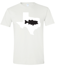 Load image into Gallery viewer, Short Sleeve T-Shirt Texas White Large Mouth Bass Vibrant Design High Quality Tight Knit Ring Spun Low Maintenance Cotton Printed With The Newest Available Color Transfer Technology