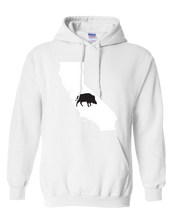 Load image into Gallery viewer, Pullover Hooded Sweatshirt California White Wild Hog Vibrant Design High Quality Tight Knit Ring Spun Low Maintenance Cotton Printed With The Newest Available Color Transfer Technology