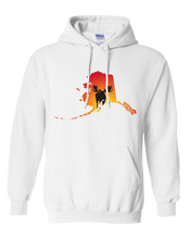 Load image into Gallery viewer, Pullover Hooded Sweatshirt Alaska White Moose Vibrant Design High Quality Tight Knit Ring Spun Low Maintenance Cotton Printed With The Newest Available Color Transfer Technology