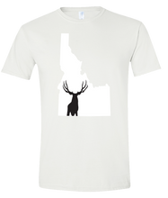 Load image into Gallery viewer, Short Sleeve T-Shirt Idaho White Mule Deer Vibrant Design High Quality Tight Knit Ring Spun Low Maintenance Cotton Printed With The Newest Available Color Transfer Technology
