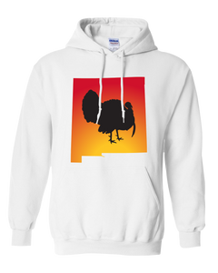 Pullover Hooded Sweatshirt New Mexico White Turkey Vibrant Design High Quality Tight Knit Ring Spun Low Maintenance Cotton Printed With The Newest Available Color Transfer Technology
