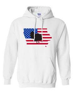 Pullover Hooded Sweatshirt Iowa White Turkey Vibrant Design High Quality Tight Knit Ring Spun Low Maintenance Cotton Printed With The Newest Available Color Transfer Technology