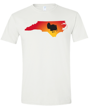 Load image into Gallery viewer, Short Sleeve T-Shirt North Carolina White Turkey Vibrant Design High Quality Tight Knit Ring Spun Low Maintenance Cotton Printed With The Newest Available Color Transfer Technology
