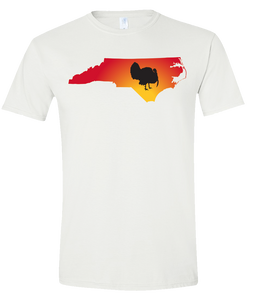 Short Sleeve T-Shirt North Carolina White Turkey Vibrant Design High Quality Tight Knit Ring Spun Low Maintenance Cotton Printed With The Newest Available Color Transfer Technology