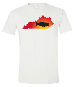 Short Sleeve T-Shirt Kentucky White Large Mouth Bass Vibrant Design High Quality Tight Knit Ring Spun Low Maintenance Cotton Printed With The Newest Available Color Transfer Technology