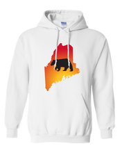 Load image into Gallery viewer, Pullover Hooded Sweatshirt Maine White Black Bear Vibrant Design High Quality Tight Knit Ring Spun Low Maintenance Cotton Printed With The Newest Available Color Transfer Technology