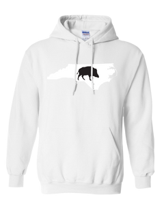 Pullover Hooded Sweatshirt North Carolina White Wild Hog Vibrant Design High Quality Tight Knit Ring Spun Low Maintenance Cotton Printed With The Newest Available Color Transfer Technology