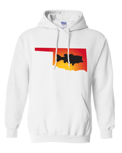 Load image into Gallery viewer, Pullover Hooded Sweatshirt Oklahoma White Large Mouth Bass Vibrant Design High Quality Tight Knit Ring Spun Low Maintenance Cotton Printed With The Newest Available Color Transfer Technology