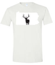 Load image into Gallery viewer, Short Sleeve T-Shirt Pennsylvania White Elk Vibrant Design High Quality Tight Knit Ring Spun Low Maintenance Cotton Printed With The Newest Available Color Transfer Technology