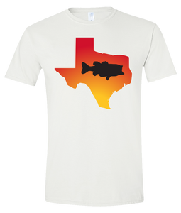 Short Sleeve T-Shirt Texas White Large Mouth Bass Vibrant Design High Quality Tight Knit Ring Spun Low Maintenance Cotton Printed With The Newest Available Color Transfer Technology