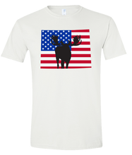 Load image into Gallery viewer, Short Sleeve T-Shirt Wyoming White Moose Vibrant Design High Quality Tight Knit Ring Spun Low Maintenance Cotton Printed With The Newest Available Color Transfer Technology