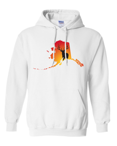 Pullover Hooded Sweatshirt Alaska White Elk Vibrant Design High Quality Tight Knit Ring Spun Low Maintenance Cotton Printed With The Newest Available Color Transfer Technology