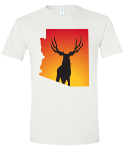Short Sleeve T-Shirt Arizona White Mule Deer Vibrant Design High Quality Tight Knit Ring Spun Low Maintenance Cotton Printed With The Newest Available Color Transfer Technology