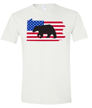 Load image into Gallery viewer, Short Sleeve T-Shirt Pennsylvania White Black Bear Vibrant Design High Quality Tight Knit Ring Spun Low Maintenance Cotton Printed With The Newest Available Color Transfer Technology