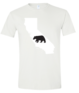 Short Sleeve T-Shirt California White Black Bear Vibrant Design High Quality Tight Knit Ring Spun Low Maintenance Cotton Printed With The Newest Available Color Transfer Technology