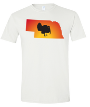 Load image into Gallery viewer, Short Sleeve T-Shirt Nebraska White Turkey Vibrant Design High Quality Tight Knit Ring Spun Low Maintenance Cotton Printed With The Newest Available Color Transfer Technology