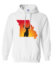 Load image into Gallery viewer, Pullover Hooded Sweatshirt Missouri White Whitetail Deer Vibrant Design High Quality Tight Knit Ring Spun Low Maintenance Cotton Printed With The Newest Available Color Transfer Technology