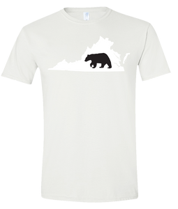Short Sleeve T-Shirt Virginia White Black Bear Vibrant Design High Quality Tight Knit Ring Spun Low Maintenance Cotton Printed With The Newest Available Color Transfer Technology