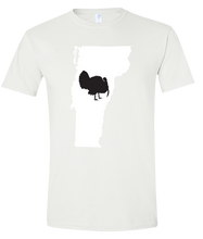 Load image into Gallery viewer, Short Sleeve T-Shirt Vermont White Turkey Vibrant Design High Quality Tight Knit Ring Spun Low Maintenance Cotton Printed With The Newest Available Color Transfer Technology