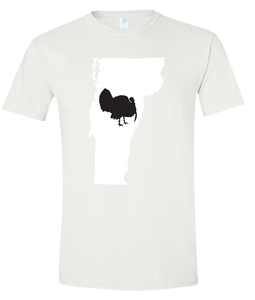 Short Sleeve T-Shirt Vermont White Turkey Vibrant Design High Quality Tight Knit Ring Spun Low Maintenance Cotton Printed With The Newest Available Color Transfer Technology