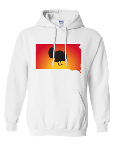 Pullover Hooded Sweatshirt South Dakota White Turkey Vibrant Design High Quality Tight Knit Ring Spun Low Maintenance Cotton Printed With The Newest Available Color Transfer Technology